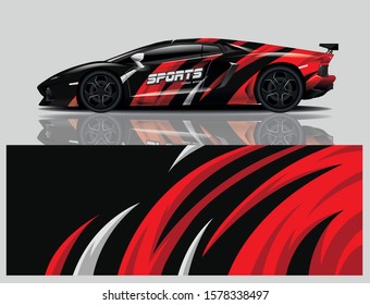 Sports car decal wrap design for vector illustration.