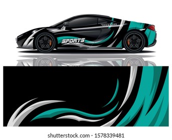 Sports car decal wrap design for vector illustration.