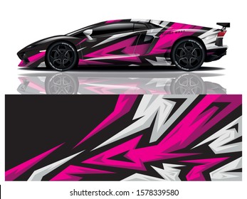 Sports car decal wrap design for vector illustration.