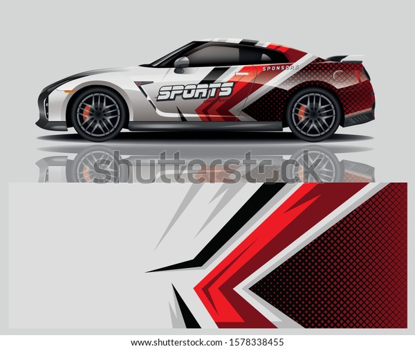 Sports car\
decal wrap design for vector\
illustration.