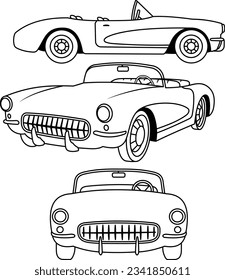 Sports Car, doll car, corvette C1 SVG, Malibu Car , Summer Car svg