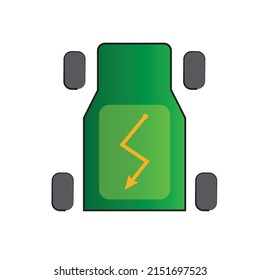 A sports car with electrical symbol - Transportation illustration , concept of sustainable logistics 