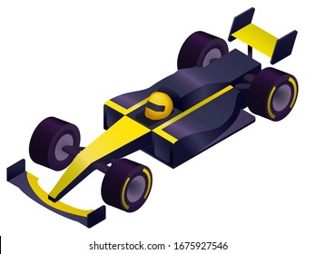 Sports car Formula. Sports car in vector isometric illustration.