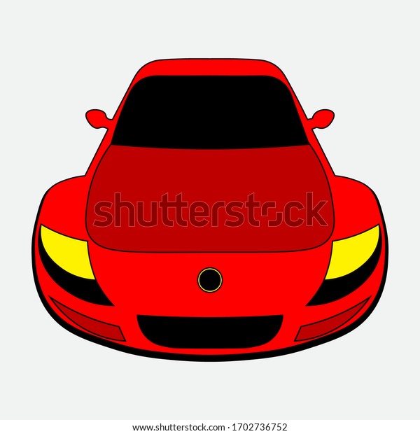 Sports car\
front, isolated, vector\
illustration.