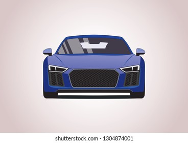 sports car front view. Audi R8.