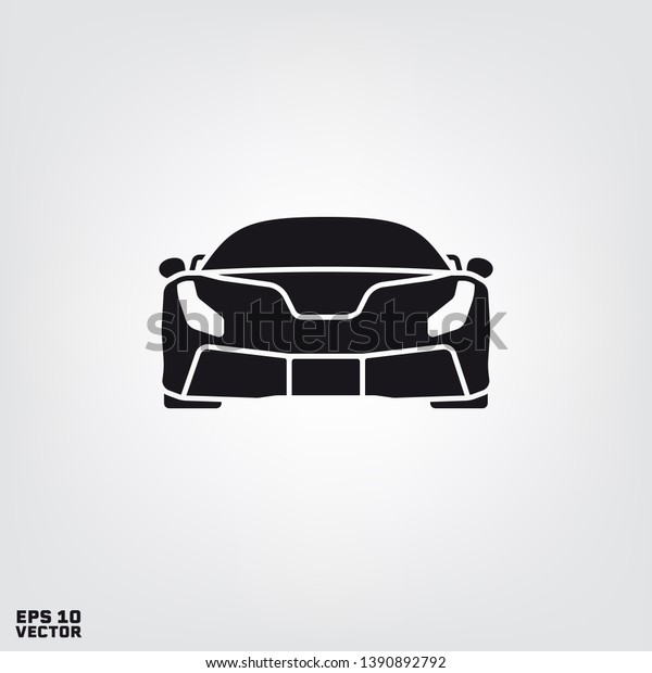 sports car\
front view silhouette vector\
illustration