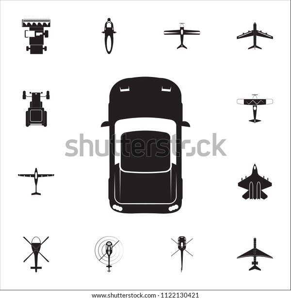 Sports car icon. Detailed set of Transport\
view from above icons. Premium quality graphic design sign. One of\
the collection icons for websites, web design, mobile app on white\
background