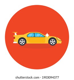 
Sports Car Icon, Luxury Car Flat Vector 