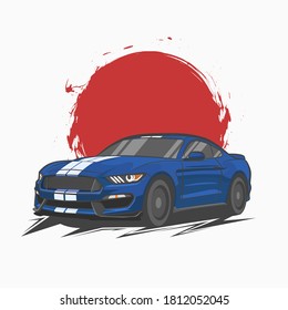 sports car illustration for t shirt design.