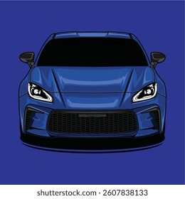 Sports Car Illustration Vector With Colorful Background. 
