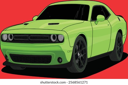 
Sports Car Illutration Vector With Red background.