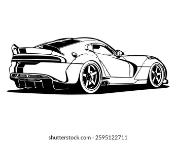 Sports Car Line Art Illustrator