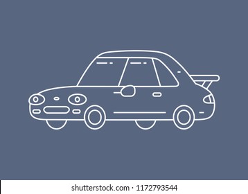 Sports car line art vector illustration