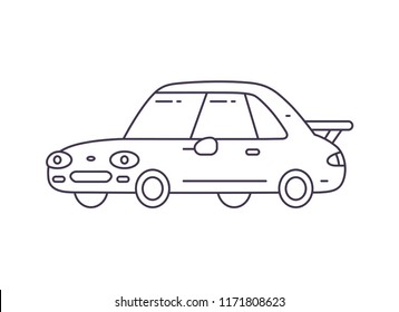 Sports Car Line Art Vector Illustration Stock Vector (Royalty Free ...