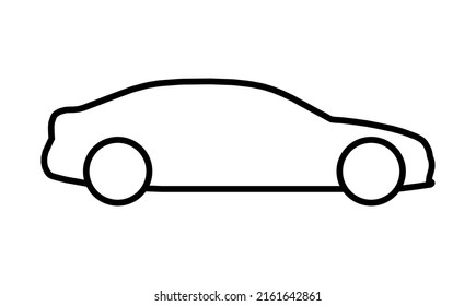 Sports car line vector icon on white background