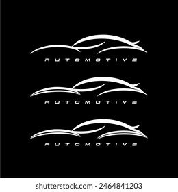 Sportwagen-Logo oder Automobil-Icon-Set. Embleme des Kfz-Händlers. Auto Silhouette Garage Symbole. Vektorillustration.