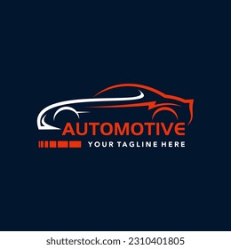 Sports car logo design - vector illustration. sports car emblem logo design with line art style. Suitable for your design need, logo, illustration, animation, etc.