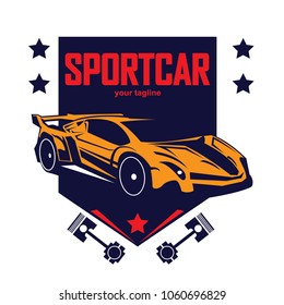 Sports car logo template. Modern sports car logo. Car logo template