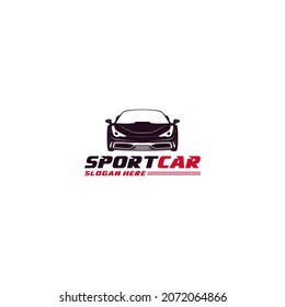 sports car logo template, vector, icon in white background