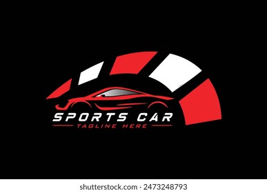 sports car logo vector design illustration