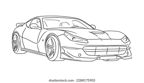 Sports car, modern design roadster. Vector illustration isolated on white background