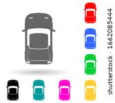 Sports car multi color style icon. Simple glyph, flat vector of transport view from above icons for ui and ux, website or mobile application