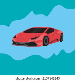 sports car on blue background