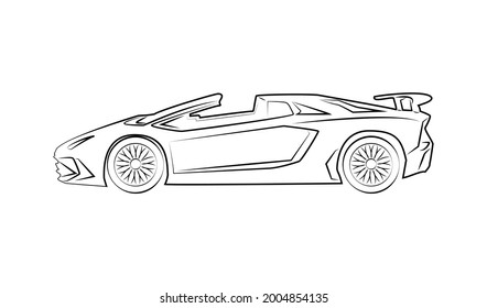 Sports Car Outline Artwork Logo Background Stock Vector (Royalty Free ...