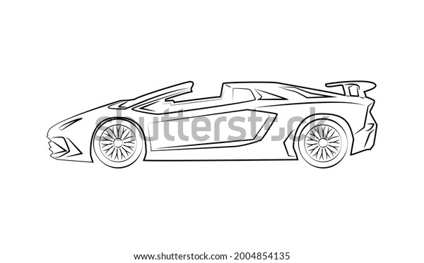 Sports Car Outline Artwork Logo Background Stock Vector (Royalty Free ...