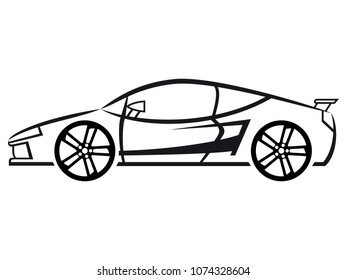 sports car - outline icon