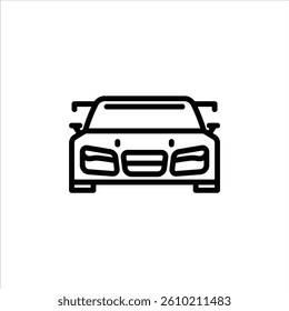 sports car outline icon. racing car black line illustration.