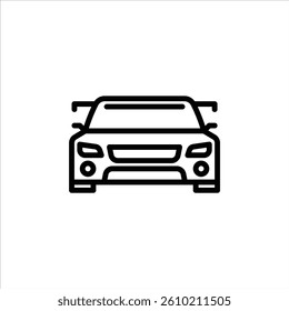 sports car outline icon. racing car black line illustration.