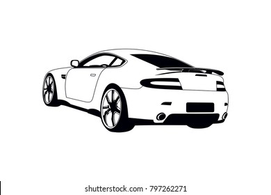 Sports car rear view