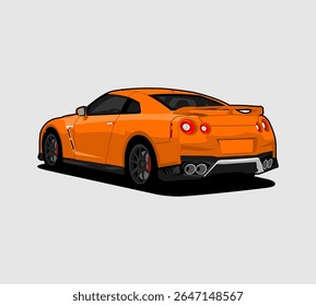 sports car rear view vector illustration