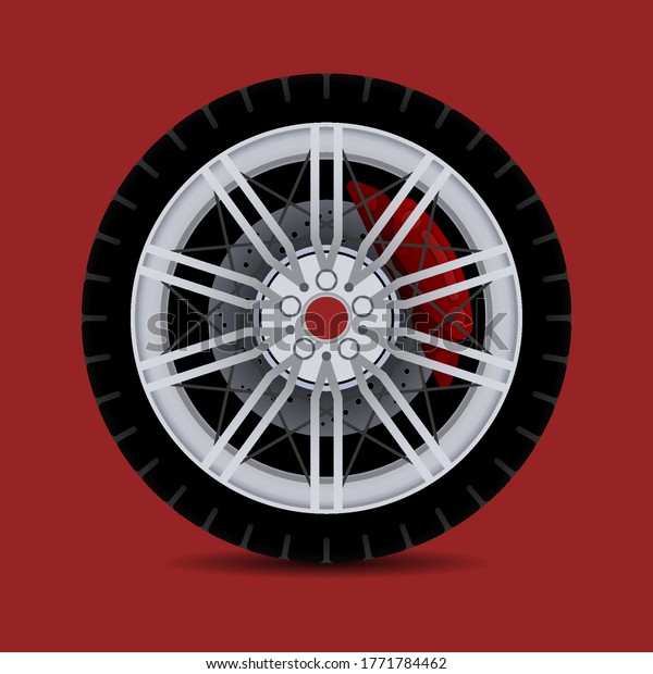 Sports car rim. car tyre collection\
isolated graphic design for modern transportation\
car.
