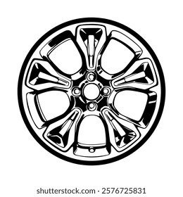 Sports Car Rim Vector Design Illustrator