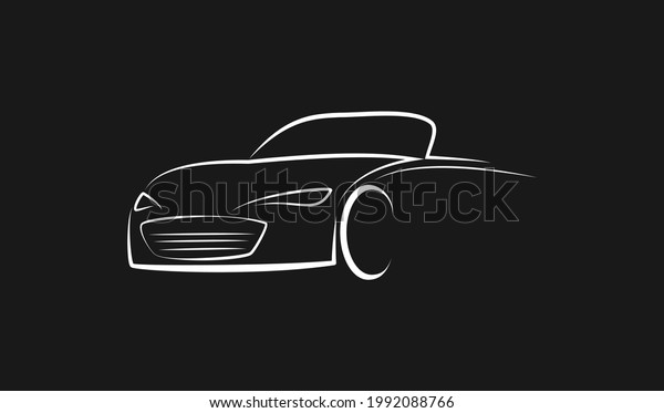 Sports car
shaped logo - customized and
minimal
