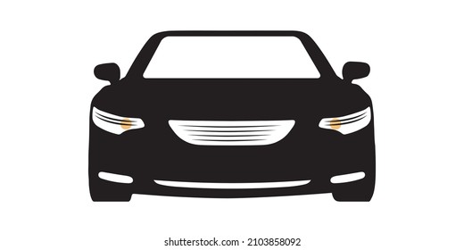 Silueta De Coche Deportivo - Ilustración De Vector Llano Negro Aislado En Fondo Blanco