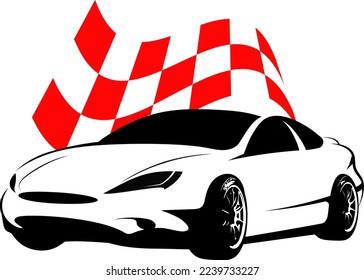 Sports car silhouette. Fast sports car. Sweeping car body lines