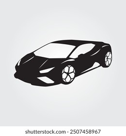 sports car silhouette logo vector premium