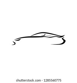 sports car silhouette simple logo for car dealer, auto garage, or car repair
