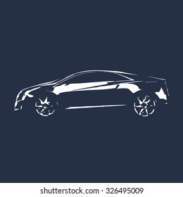 Sports car silhouette. Sport car illustration. Modern car vector
