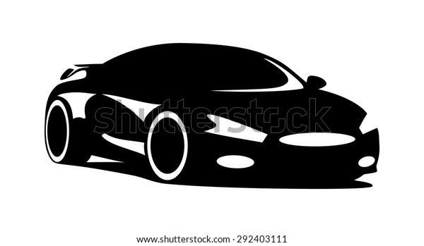 Sports Car Silhouette Vector Stock Vector (Royalty Free) 292403111
