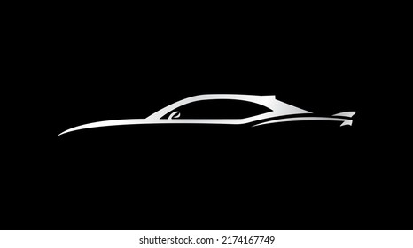 sports car silhouette vector illustration