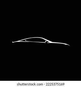 Sports Car Silhouette Vector Illustration
