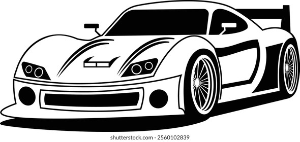 sports car silhouette vector .sport car vector illustration can use logo, t shirt, apparel ,  poster, flyer banner modify auto show.