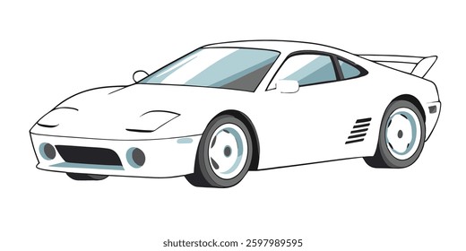 Sports Car. Simple Car Drawing. Vector illustration