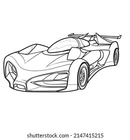 Sports Car Sketch Coloring Book Cartoon Stock Vector (Royalty Free ...