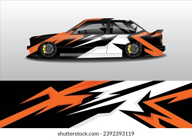 Sports car sticker wrap design vector
