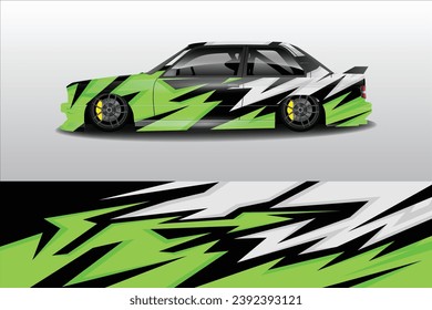 Sports car sticker wrap design vector